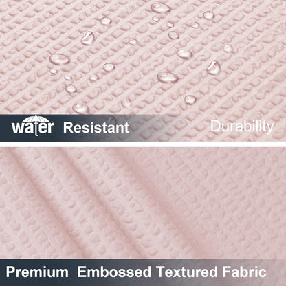 OWENIE Pink Shower Curtain for Bathroom 72x72 Inch, 3D Embossed Textured Waffle Fabric Shower Curtains, Soft Hotel Farmhouse Style, Water Repellent, Machine Washable, Pink, 72" W x 72" L