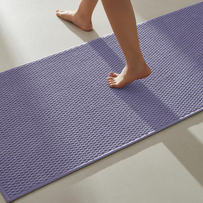 TYUU Bathroom Rugs Non Slip Washable, Super Absorbent Thin Bath Mat Small Quick Dry Low Pile Bathroom Rug, White 16"x24" / 1'4" x 2'