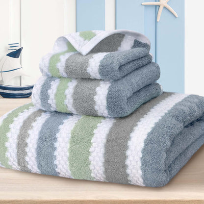 VOOVA & MOVAS 6PC Towel Set, 100% Cotton, Aqua Teal