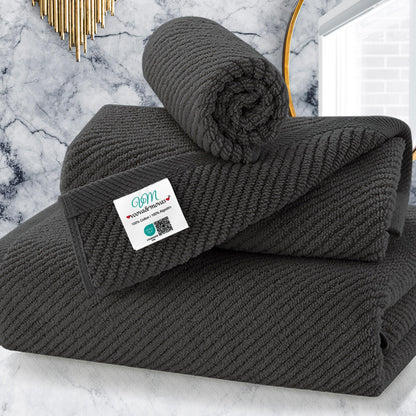 VOOVA & MOVAS 6PC Towel Set, 100% Cotton, Aqua Teal
