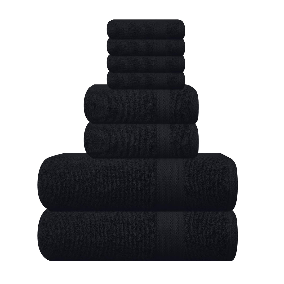 GLAMBURG Ultra Soft 8-Piece Towel Set - 100% Pure Ringspun Cotton, Contains 2 Oversized Bath Towels 27x54, 2 Hand Towels 16x28, 4 Wash Cloths 13x13 - Ideal for Everyday use, Hotel & Spa - Pink