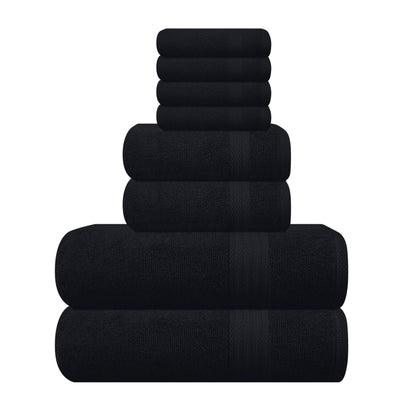 GLAMBURG Ultra Soft 8-Piece Towel Set - 100% Pure Ringspun Cotton, Contains 2 Oversized Bath Towels 27x54, 2 Hand Towels 16x28, 4 Wash Cloths 13x13 - Ideal for Everyday use, Hotel & Spa - Pink