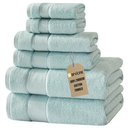 Marvione Bath Towels Set 6 Piece, 100% Turkish Cotton Luxury Towels