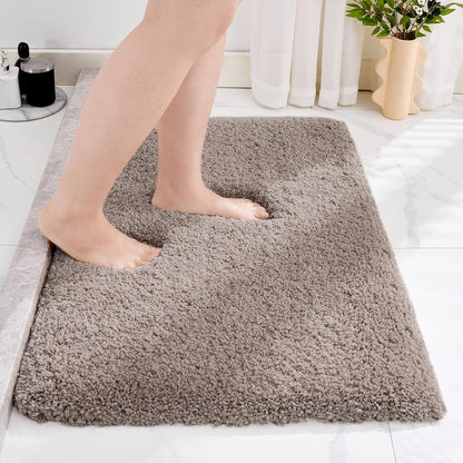 Disolla White Bathroom Rugs 17x24, Microfiber Non-Slip Plush Small Bath Mat