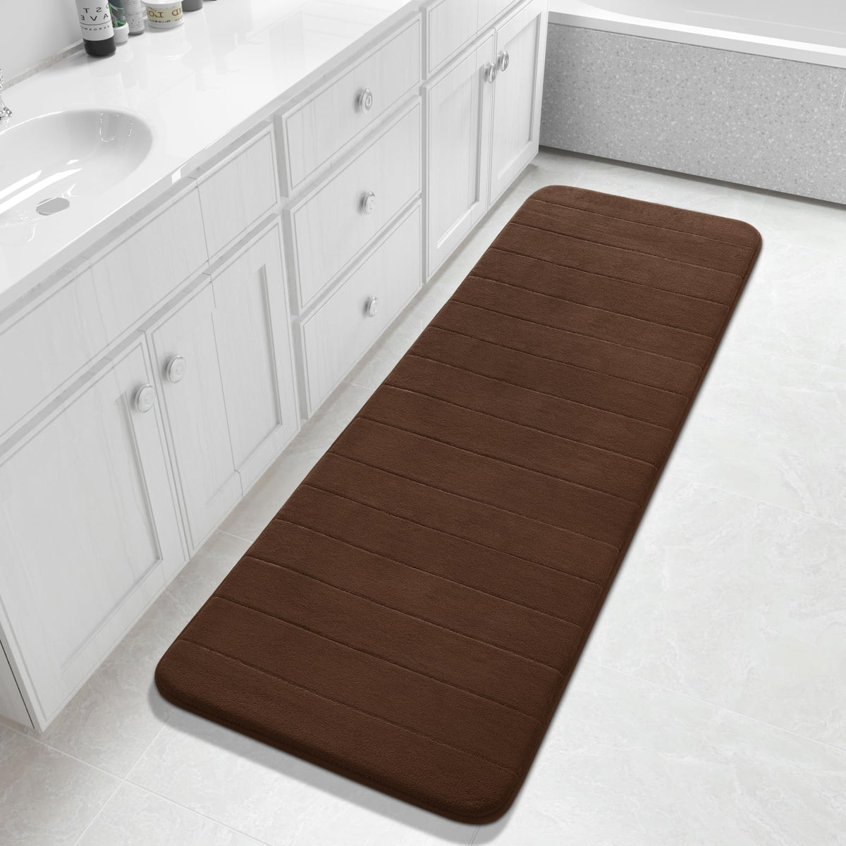 Yimobra Memory Foam Bath Mat, Super Soft & Absorbent Bathroom Rug, Grey