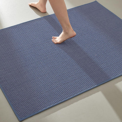 TYUU Bathroom Rugs Non Slip Washable, Super Absorbent Thin Bath Mat Small Quick Dry Low Pile Bathroom Rug, White 16"x24" / 1'4" x 2'