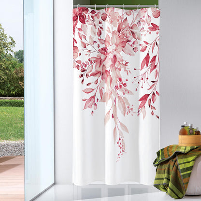 Gibelle Grey Eucalyptus Shower Curtain, Watercolor Floral Print, 72x72