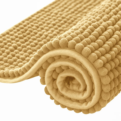 SUBRTEX Bathroom Rugs Chenille Bath Rug Soft Short Plush Bath Mat Soft Shower Mat Water Absorbent Shower Mat Quick Dry Machine Washable(White,18" x 24")