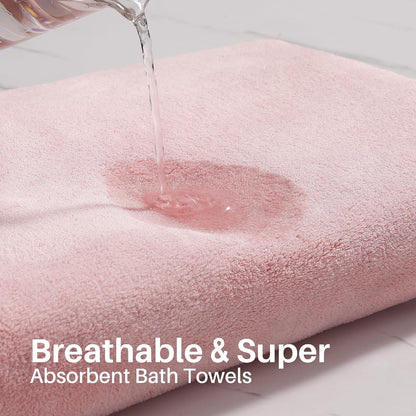 JOYMOOP Microfiber Bath Towels 4 Packs Extra Large 30" x 60", Mixed Color
