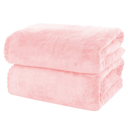 MOONQUEEN 2 Pack Premium Bath Towel Set - Quick Drying - Microfiber Coral Velvet Highly Absorbent Towels - Multipurpose Use as Bath Fitness, Bathroom, Shower, Sports, Yoga Towel (Grey)