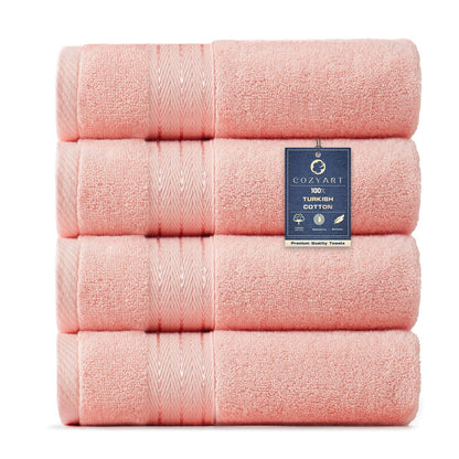 COZYART Luxury Bath Towel Set 6 Pcs, Dark Green 100% Turkish Cotton 650 GSM