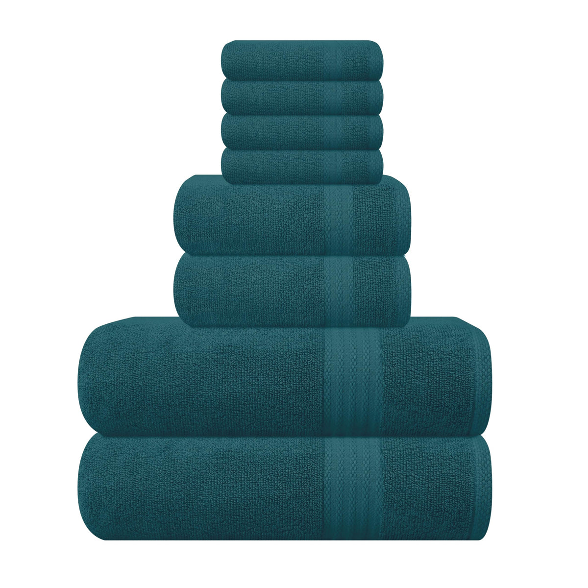GLAMBURG Ultra Soft 8-Piece Towel Set - 100% Pure Ringspun Cotton, Contains 2 Oversized Bath Towels 27x54, 2 Hand Towels 16x28, 4 Wash Cloths 13x13 - Ideal for Everyday use, Hotel & Spa - Pink