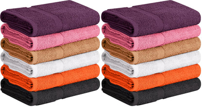 Towel and Linen Mart 100% Cotton 6 Pack Bath Towel Set, Quick Dry, Super Absorbent, Light Weight, Soft, (27 x 54 Pack of 6) Beige, White, Grey, Sky Blue, SAGE Green, Navy
