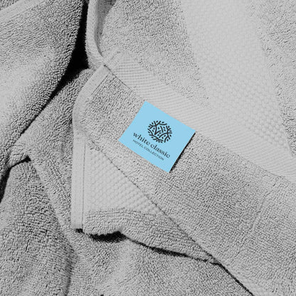 White Classic Luxury Dolphin Gray Bath Towels 4 Pack, 27x54, Turkish Cotton