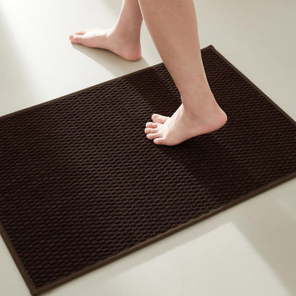 TYUU Bathroom Rugs Non Slip Washable, Super Absorbent Thin Bath Mat Small Quick Dry Low Pile Bathroom Rug, White 16"x24" / 1'4" x 2'