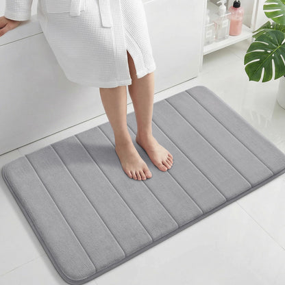 Yimobra Memory Foam Bath Mat, Super Soft & Absorbent Bathroom Rug, Grey