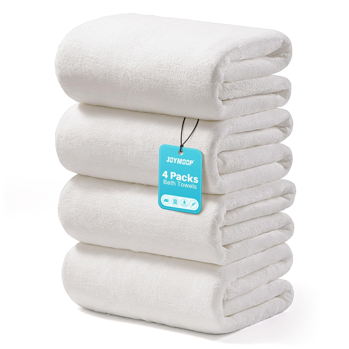 JOYMOOP Microfiber Bath Towels 4 Packs Extra Large 30" x 60", Mixed Color