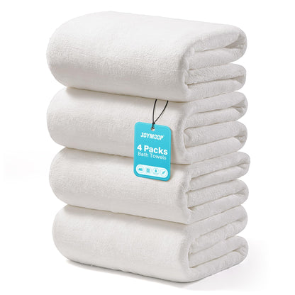 JOYMOOP Microfiber Bath Towels 4 Packs Extra Large 30" x 60", Mixed Color