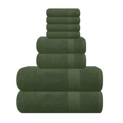 GLAMBURG Ultra Soft 8-Piece Towel Set - 100% Pure Ringspun Cotton, Contains 2 Oversized Bath Towels 27x54, 2 Hand Towels 16x28, 4 Wash Cloths 13x13 - Ideal for Everyday use, Hotel & Spa - Pink