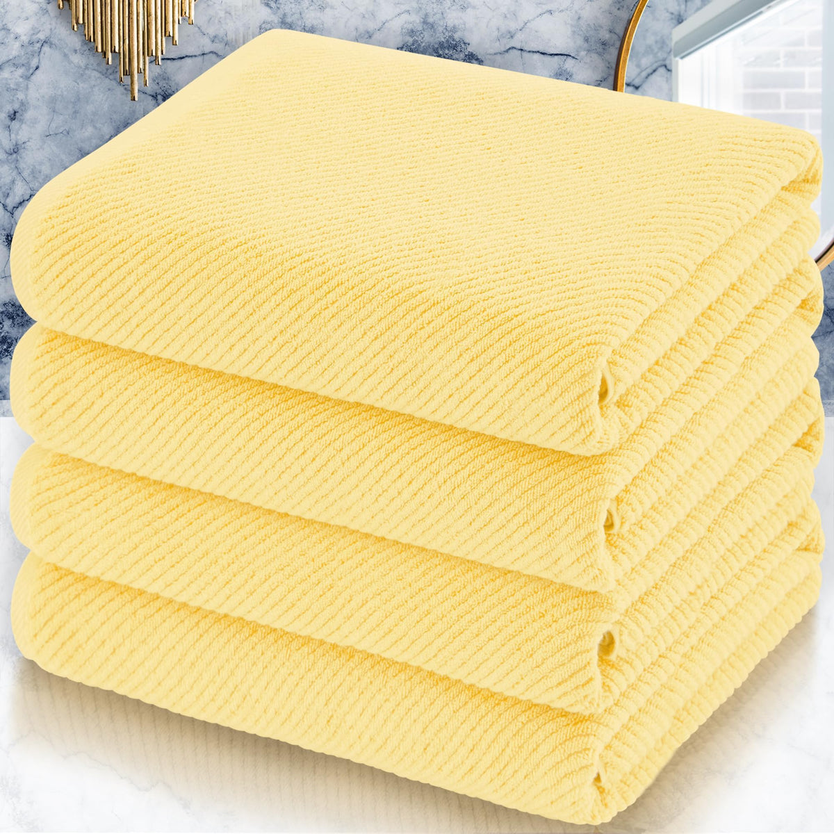 VOOVA & MOVAS 6PC Towel Set, 100% Cotton, Aqua Teal