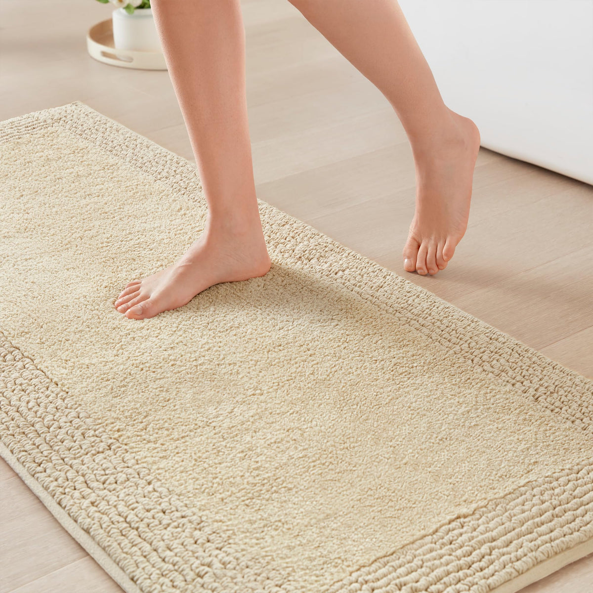 Madison Park Splendor Reversible 100% Cotton Bath Rug, 20 x 30, White