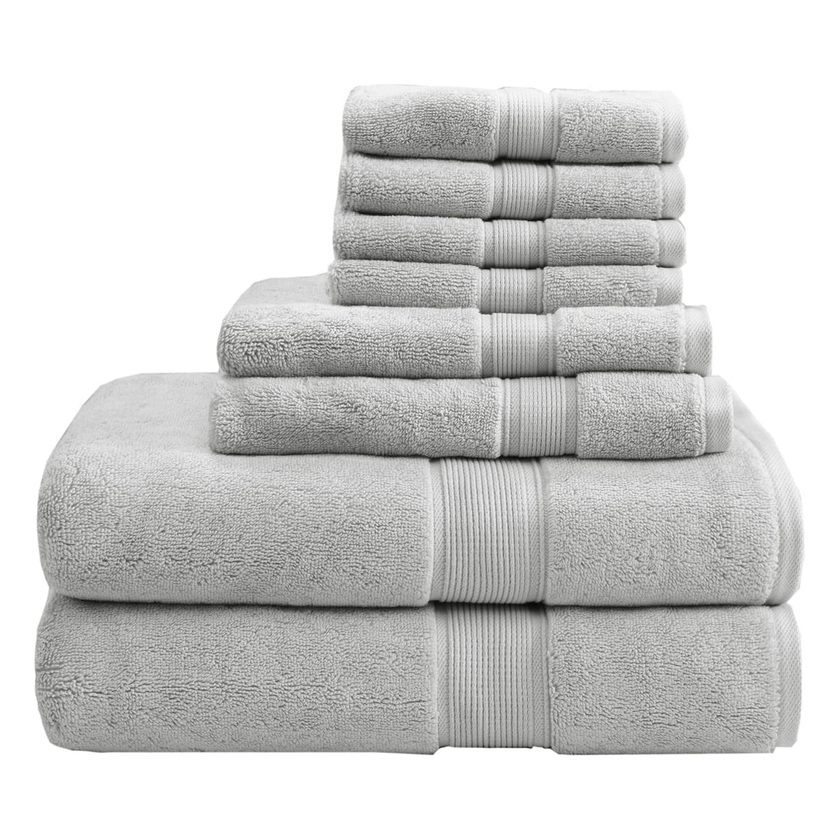 Madison Park 800GSM 100% Cotton Bathroom Bath Towel Set of 8, Natural