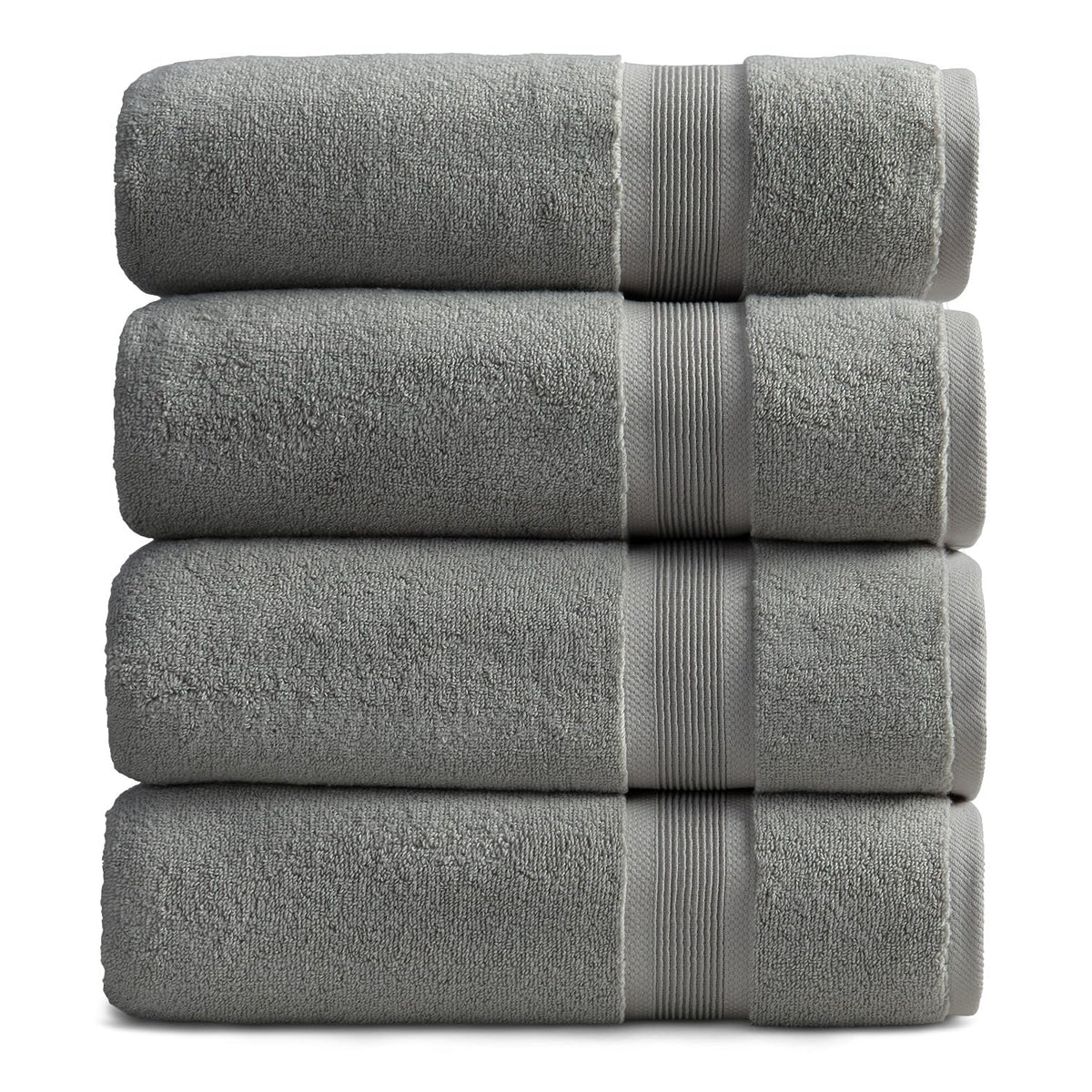 Springtree Home Luxury Bamboo Rayon Plush Bath Towel Set | 4-Pack | White