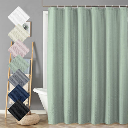 Aiyufeng Moga Sage Green Shower Curtain - 3D Embossed Textured Shower Curtains for Bathroom, Luxury Polyester Cloth Bath Curtain, 72Wx72H, Green