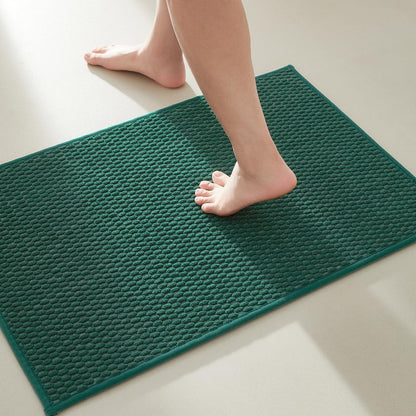 TYUU Bathroom Rugs Non Slip Washable, Super Absorbent Thin Bath Mat Small Quick Dry Low Pile Bathroom Rug, White 16"x24" / 1'4" x 2'