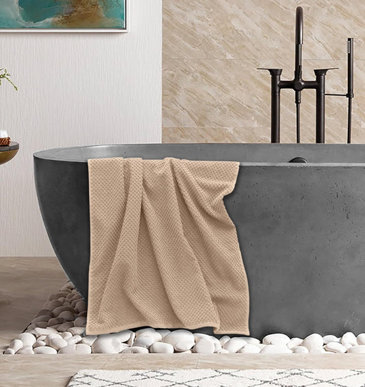 COTTON CRAFT Euro Spa Waffle Weave Bath Towels - Set of 4 Linen Towels