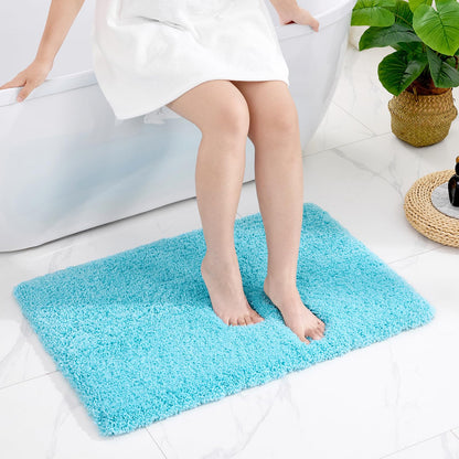 Disolla White Bathroom Rugs 17x24, Microfiber Non-Slip Plush Small Bath Mat