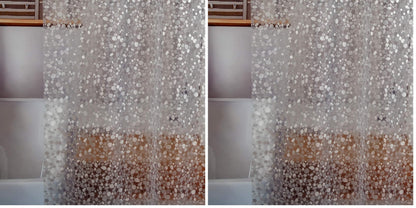 Bostofy Waterproof Shower Curtain Liner 8G EVA Thick Shower Curtain with Heavy Duty 3 Bottom Magnets, Shower Liner for Shower Stall, Bathtubs, 3D Pebble Pattern, 72 x 72,12 Hooks