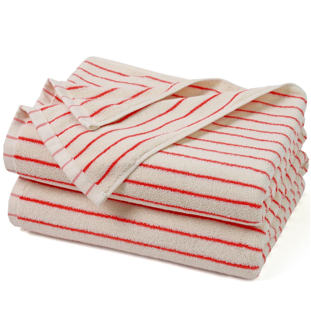 Black and Ivory Striped Bath Towels Set of 2, Lighter & Quick Dry Towels