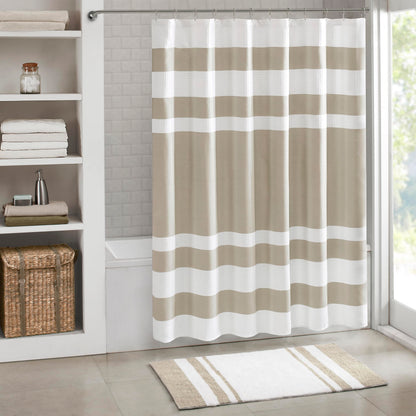Madison Park Spa Waffle Shower Curtain for Bathroom, 72 x 72, Grey