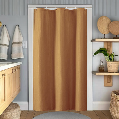 OWENIE Pink Shower Curtain for Bathroom 72x72 Inch, 3D Embossed Textured Waffle Fabric Shower Curtains, Soft Hotel Farmhouse Style, Water Repellent, Machine Washable, Pink, 72" W x 72" L