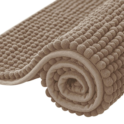 SUBRTEX Bathroom Rugs Chenille Bath Rug Soft Short Plush Bath Mat Soft Shower Mat Water Absorbent Shower Mat Quick Dry Machine Washable(White,18" x 24")