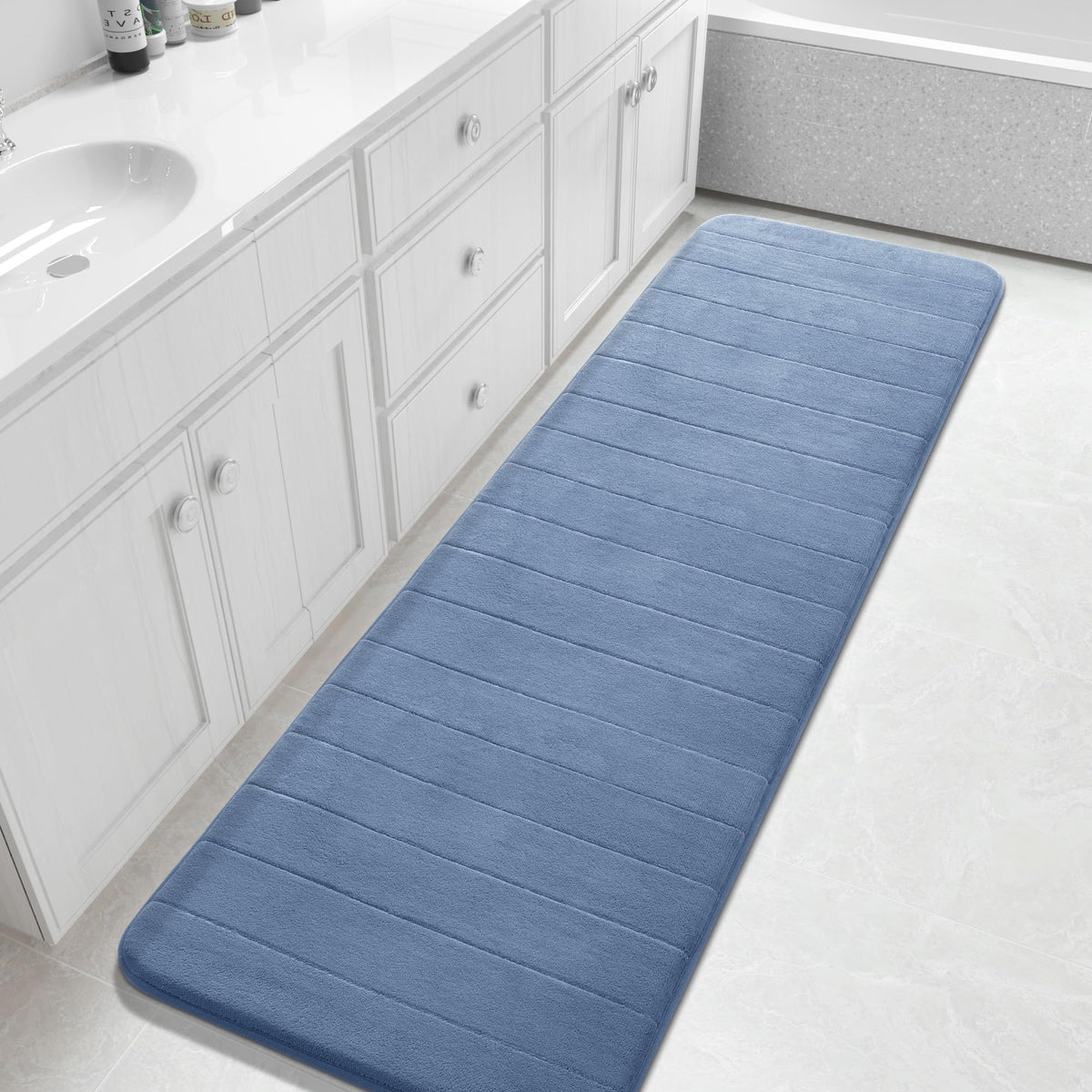 Yimobra Memory Foam Bath Mat, Super Soft & Absorbent Bathroom Rug, Grey