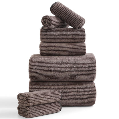 4 Piece Bath Towel Set 35"x70"Oversized Bath Towel for Bathroom Ultra Soft Fluffy Extra Large Bath Sheet Luxury Premium Bathroom Towel Highly Absorbent Quick Dry Shower Towel for Hotel Spa,Black White