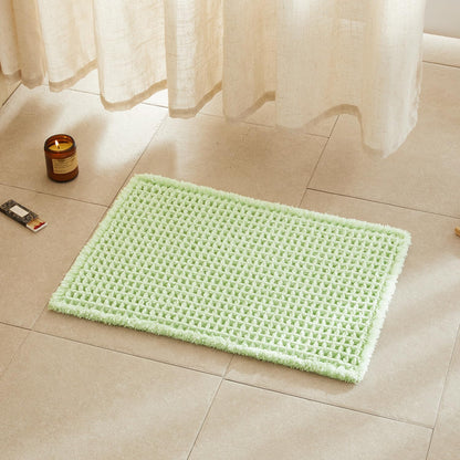 TYUU Waffle Bath Mat, Boho Bathroom Rugs Non Slip Washable, 30x20 Khaki