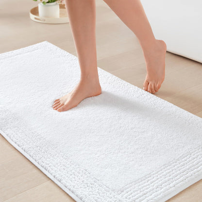 Madison Park Splendor Reversible 100% Cotton Bath Rug, 20 x 30, White