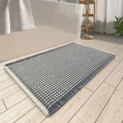 Upgraded Waffle Bath Mat Ultra Absorbent Non Slip Bathroom Mat, 17" x 24"