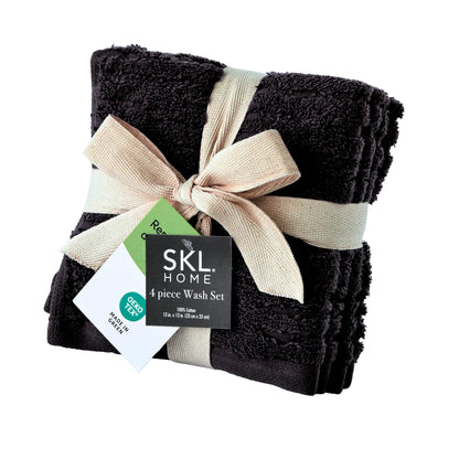 SKL Home CloudSoft Hand Towel Set, 2-Piece, 100% Cotton Luxury, Oatmeal