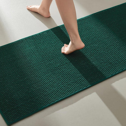 TYUU Bathroom Rugs Non Slip Washable, Super Absorbent Thin Bath Mat Small Quick Dry Low Pile Bathroom Rug, White 16"x24" / 1'4" x 2'