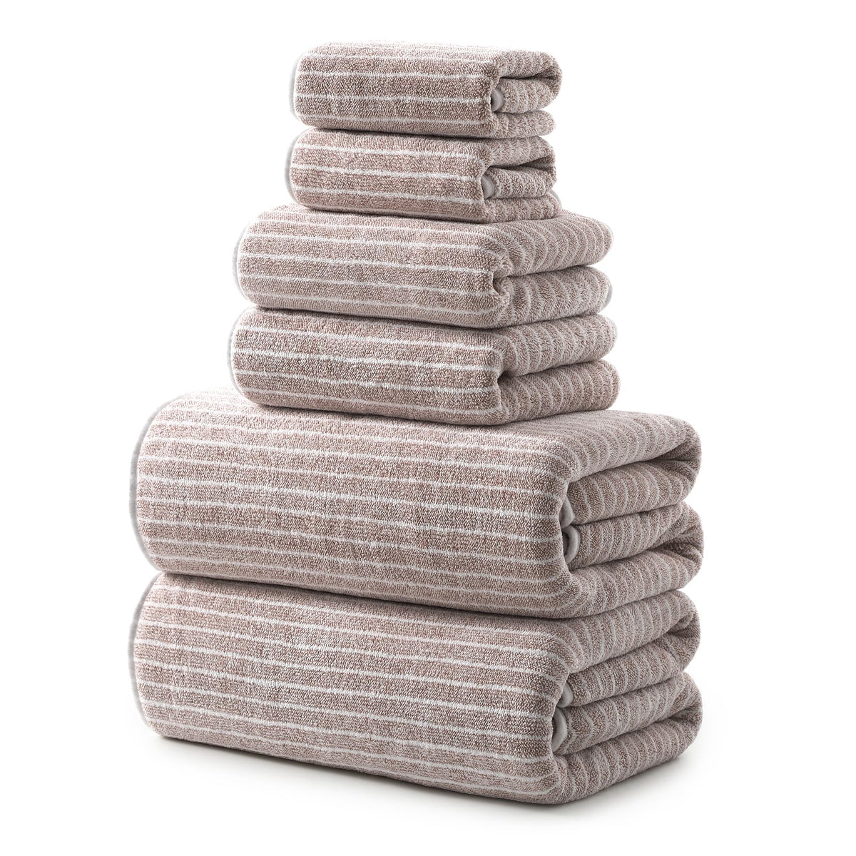 REDKISS 6-Piece Microfiber Bath Towel Set, Ultra Soft, Highly Absorbent & Quick Dry, 35x70 Inch Oversized, Light Gray Towels for Bathroom, Spa, Gym, 2 Bath 2 Hand 2 Washcloths