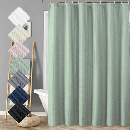 Aiyufeng Moga Sage Green Shower Curtain - 3D Embossed Textured Shower Curtains for Bathroom, Luxury Polyester Cloth Bath Curtain, 72Wx72H, Green