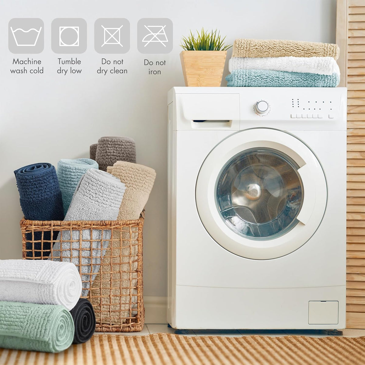 Madison Park Splendor Reversible 100% Cotton Bath Rug, 20 x 30, White