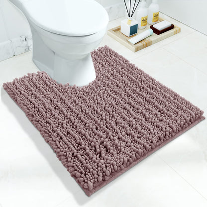 Yimobra Bathroom Rugs Non-Slip Washable – Extra Soft & Absorbent Chenille Bath Mat, Quick-Dry Plush Shaggy Floor & Vanity Bath Rugs for Tub & Shower, Modern Home Decor Accessories, 24 x 17, Grey