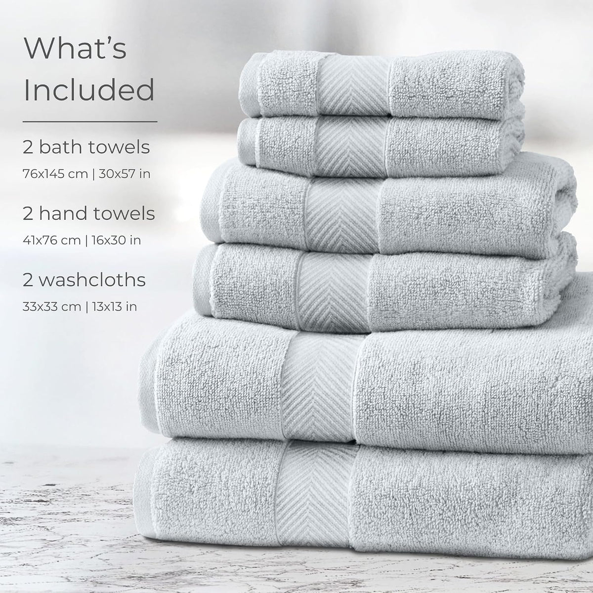 Viscose from Bamboo Bath Towels Set of 6 - Extra Plush 700 GSM Quick Dry Cotton Blend for Luxury Bathroom Comfort - Super Soft, Large, Absorbent - Mist