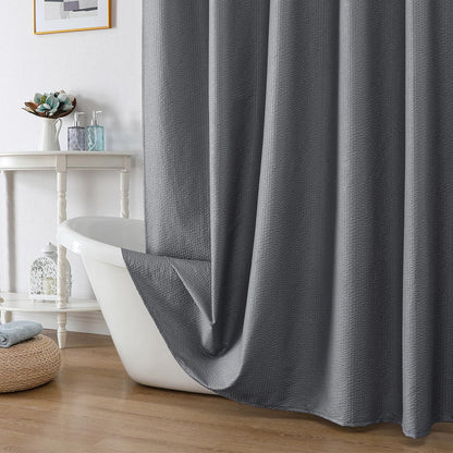 OWENIE Pink Shower Curtain for Bathroom 72x72 Inch, 3D Embossed Textured Waffle Fabric Shower Curtains, Soft Hotel Farmhouse Style, Water Repellent, Machine Washable, Pink, 72" W x 72" L