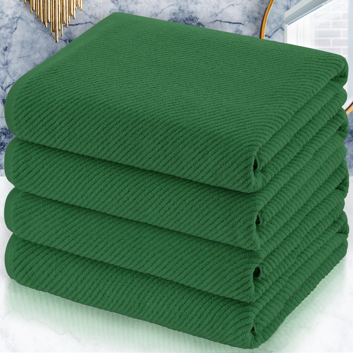 VOOVA & MOVAS 6PC Towel Set, 100% Cotton, Aqua Teal